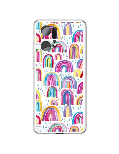 Coque Oppo Find X5 Pro Cute Watercolor Rainbows - Ninola Design