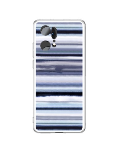 Cover Oppo Find X5 Pro Degrade Stripes Watercolor Azzurro - Ninola Design
