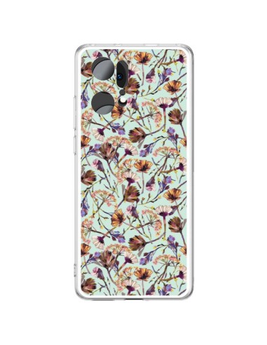 Coque Oppo Find X5 Pro Dry Blue Flowers - Ninola Design