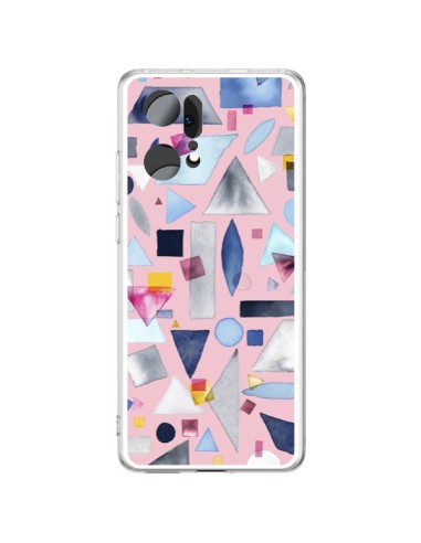 Coque Oppo Find X5 Pro Geometric Pieces Pink - Ninola Design