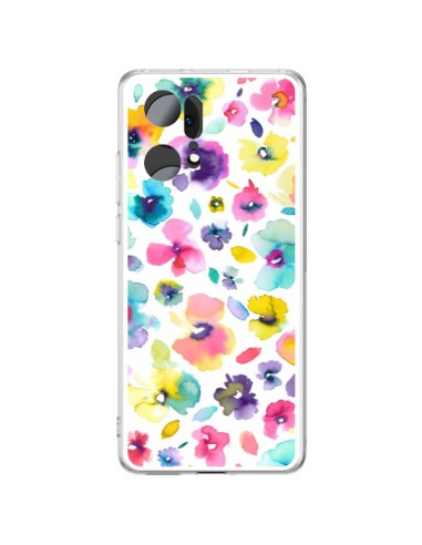 Cover Oppo Find X5 Pro Fiori Colorati Pittura - Ninola Design