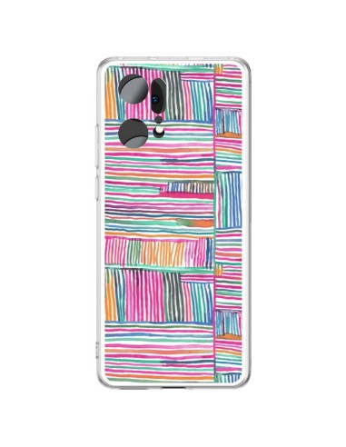 Coque Oppo Find X5 Pro Watercolor Linear Meditation Pink - Ninola Design