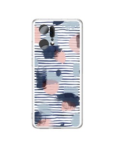 Coque Oppo Find X5 Pro Watercolor Stains Stripes Navy - Ninola Design