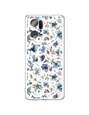 Coque Oppo Find X5 Pro Watery Hibiscus Blue - Ninola Design