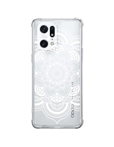 Cover Oppo Find X5 Pro Mandala Bianco Azteco Trasparente - Nico