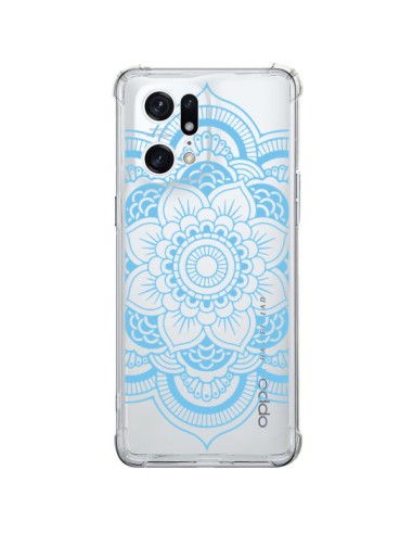 Cover Oppo Find X5 Pro Mandala Blu Azteco Trasparente - Nico