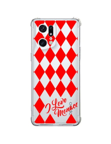 Coque Oppo Find X5 Pro I Love Monaco et Losange Rouge - Nico