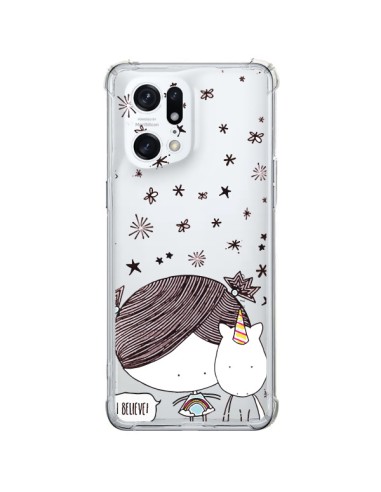 Oppo Find X5 Pro Case Baby and Unicorn I Believe Clear - Nico