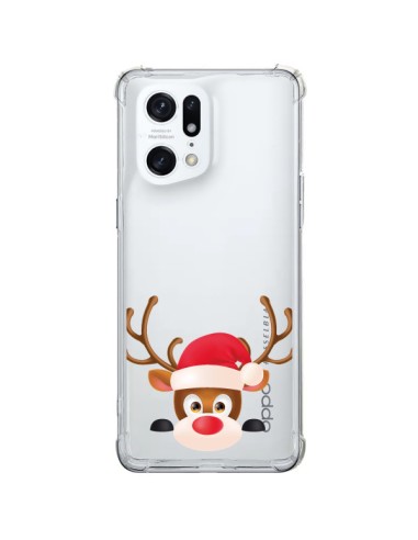 Coque Oppo Find X5 Pro Renne de Noël transparente - Nico