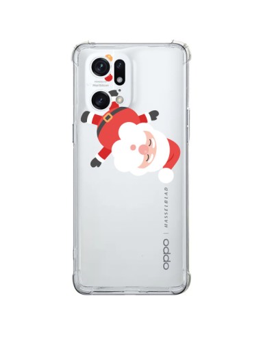 Coque Oppo Find X5 Pro Père Noël et sa Guirlande transparente - Nico
