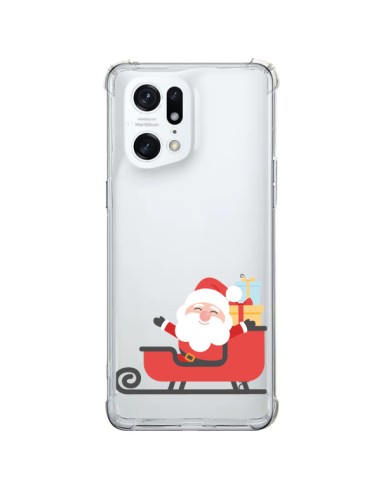 Cover Oppo Find X5 Pro Babbo Natale e la Slitta Trasparente - Nico