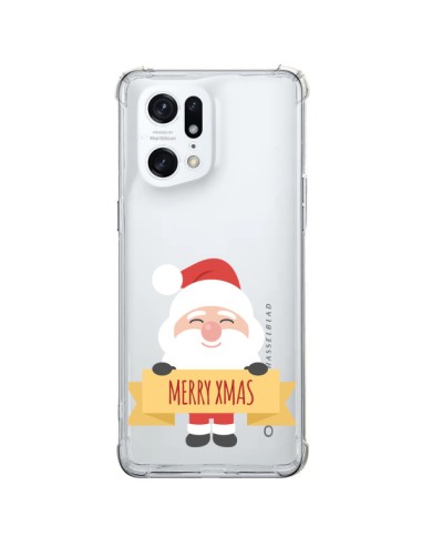 Coque Oppo Find X5 Pro Père Noël Merry Christmas transparente - Nico