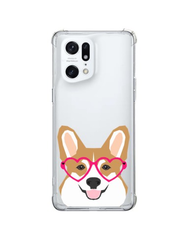 Oppo Find X5 Pro Case Dog Funny Eyes Hearts Clear - Pet Friendly