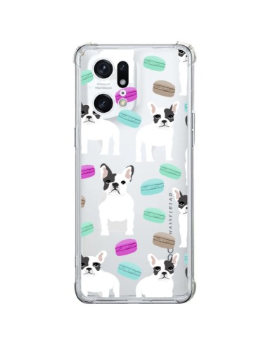 Cover Oppo Find X5 Pro Cani Bulldog Francese Macarons Trasparente - Pet Friendly