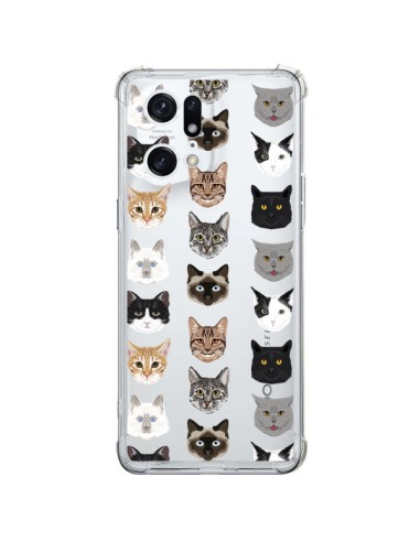 Coque Oppo Find X5 Pro Chats Transparente - Pet Friendly
