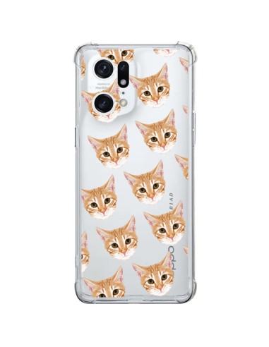 Coque Oppo Find X5 Pro Chats Beige Transparente - Pet Friendly