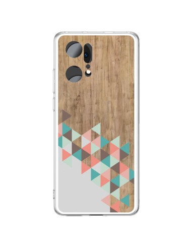 Coque Oppo Find X5 Pro Wood Bois Azteque Triangles Archiwoo - Pura Vida