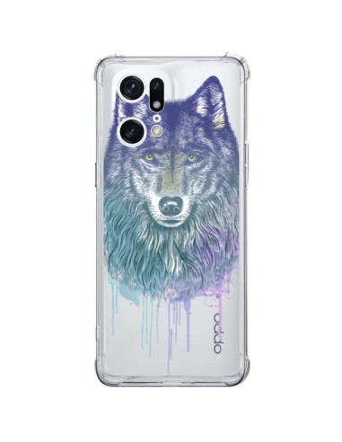 Coque Oppo Find X5 Pro Loup Wolf Animal Transparente - Rachel Caldwell