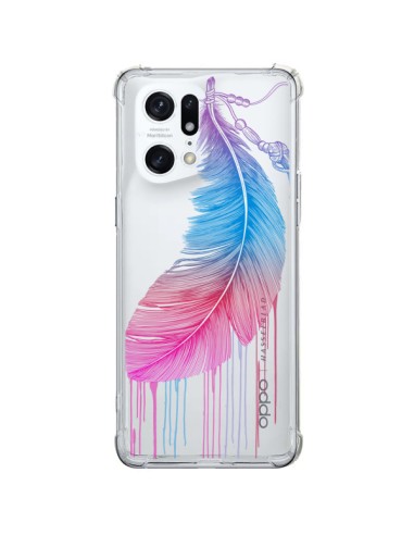 Cover Oppo Find X5 Pro Piuma Arcobaleno Trasparente - Rachel Caldwell