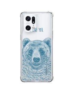 Oppo Find X5 Pro Case I Love You Bear Clear - Rachel Caldwell