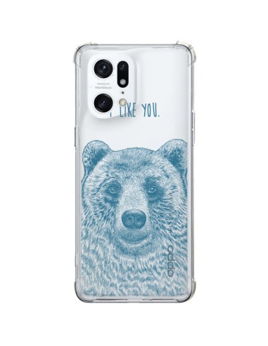 Oppo Find X5 Pro Case I Love You Bear Clear - Rachel Caldwell