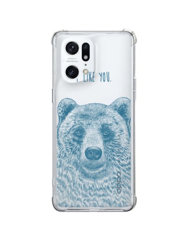 Cover Oppo Find X5 Pro I Love You Orso Trasparente - Rachel Caldwell