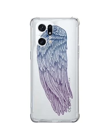 Coque Oppo Find X5 Pro Ailes d'Ange Angel Wings Transparente - Rachel Caldwell