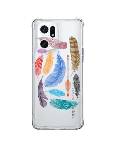 Cover Oppo Find X5 Pro Piuma Colorata Trasparente - Rachel Caldwell