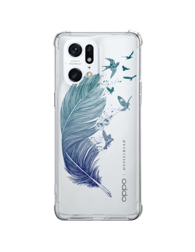 Coque Oppo Find X5 Pro Plume Feather Fly Away Transparente - Rachel Caldwell