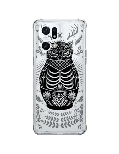 Coque Oppo Find X5 Pro Owl Chouette Hibou Squelette Transparente - Rachel Caldwell