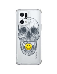 Coque Oppo Find X5 Pro Tête de Mort Smiley Transparente - Rachel Caldwell