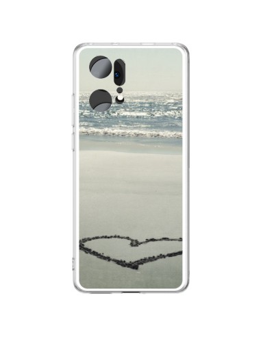 Coque Oppo Find X5 Pro Coeoeur Plage Beach Mer Sea Love Sable Sand - R Delean