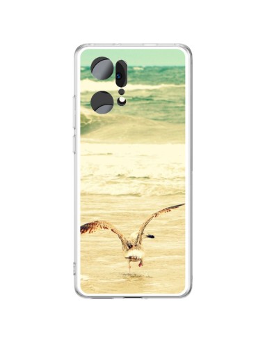 Cover Oppo Find X5 Pro Gabbiano Mare Oceano Sabbia Spiaggia Paesaggio - R Delean