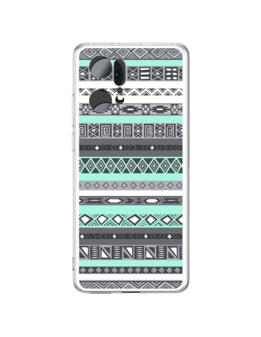 Coque Oppo Find X5 Pro Azteque Aztec Bleu Pastel - Rex Lambo