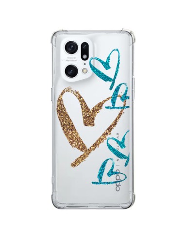 Coque Oppo Find X5 Pro Coeurs Heart Love Amour Transparente - Sylvia Cook