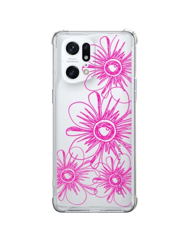 Oppo Find X5 Pro Case Flowers Spring Pink Clear - Sylvia Cook