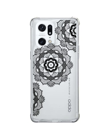 Coque Oppo Find X5 Pro Triple Mandala Noir Black Transparente - Sylvia Cook