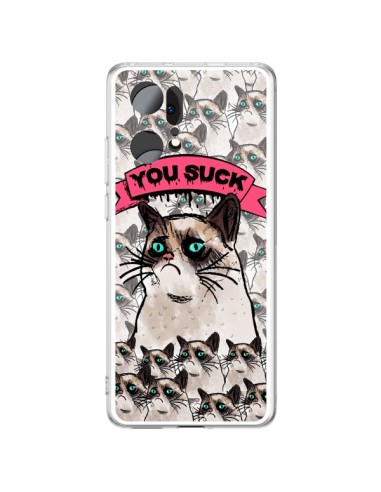 Cover Oppo Find X5 Pro Gatto Brontolone - You Suck - Sara Eshak