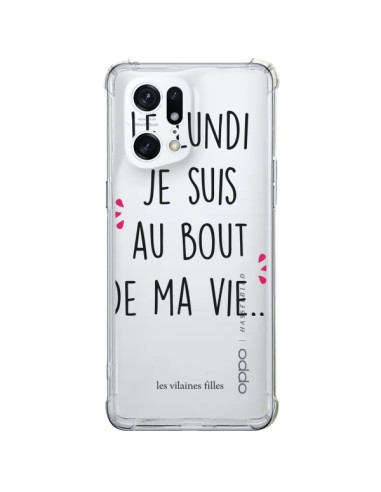 Oppo Find X5 Pro Case Monday is the end of my life Clear - Les Vilaines Filles