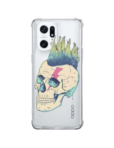 Coque Oppo Find X5 Pro Tête de Mort Crane Punk Transparente - Victor Vercesi