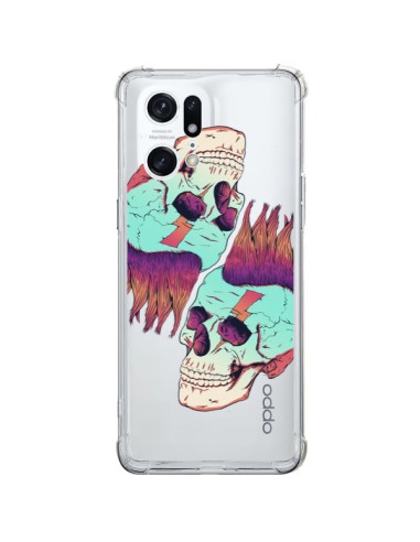 Coque Oppo Find X5 Pro Tête de Mort Crane Punk Double Transparente - Victor Vercesi