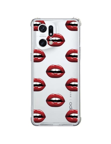 Cover Oppo Find X5 Pro Labbra Rosso Trasparente - Yohan B.