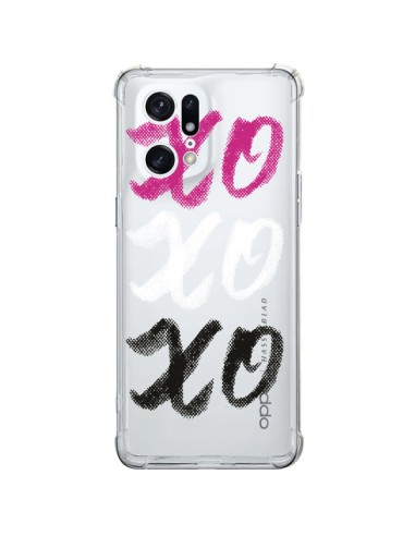 Coque Oppo Find X5 Pro XoXo Rose Blanc Noir Transparente - Yohan B.