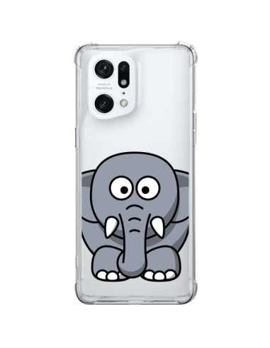 Cover Oppo Find X5 Pro Elefante Animale Trasparente - Yohan B.