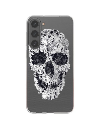 Coque Samsung Galaxy S23 Plus 5G Doodle Skull Dessin Tête de Mort Transparente - Ali Gulec