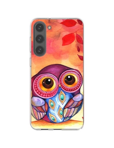 Coque Samsung Galaxy S23 Plus 5G Chouette Feuilles Automne - Annya Kai