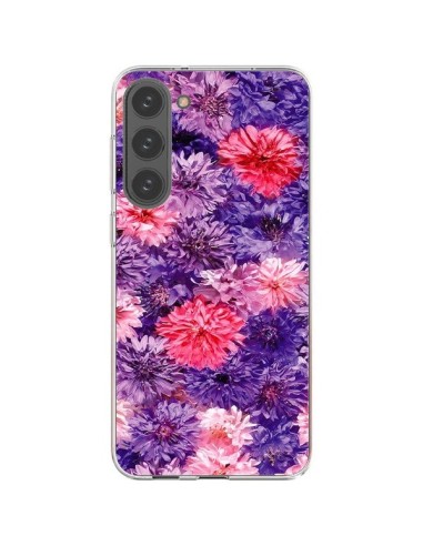 Coque Samsung Galaxy S23 Plus 5G Fleurs Violettes Flower Storm - Asano Yamazaki