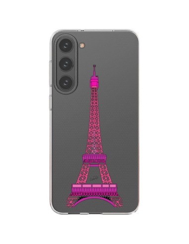 Coque Samsung Galaxy S23 Plus 5G Tour Eiffel Rose Paris Transparente - Asano Yamazaki