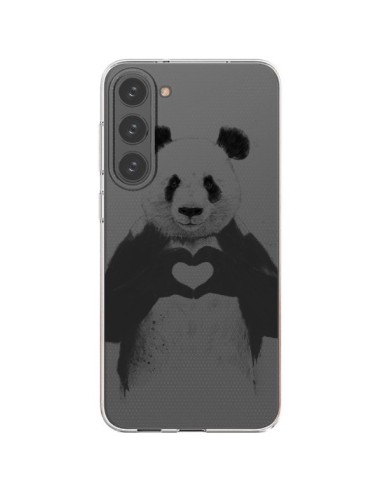Cover Samsung Galaxy S23 Plus 5G Panda All You Need Is Love Trasparente - Balazs Solti