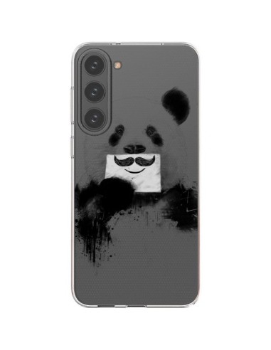 Coque Samsung Galaxy S23 Plus 5G Funny Panda Moustache Transparente - Balazs Solti